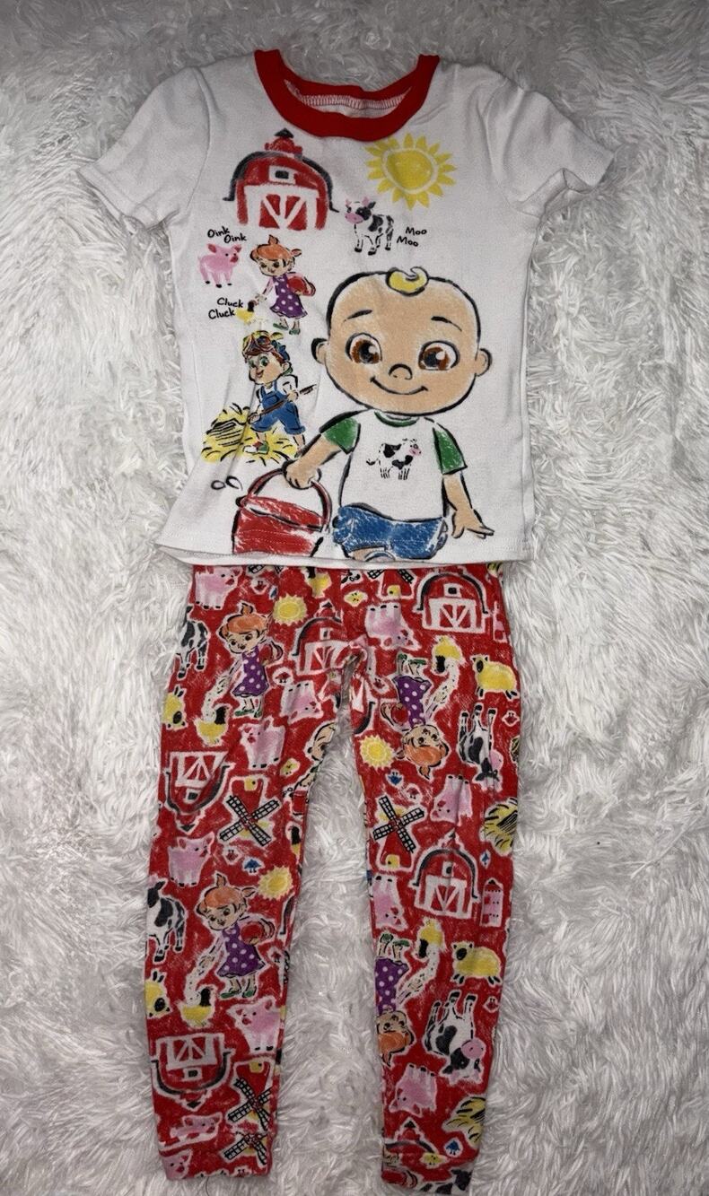 Cocomelon Kids 4T Farm Animal Design Two Pc. Pj Set. Soft, Adorable